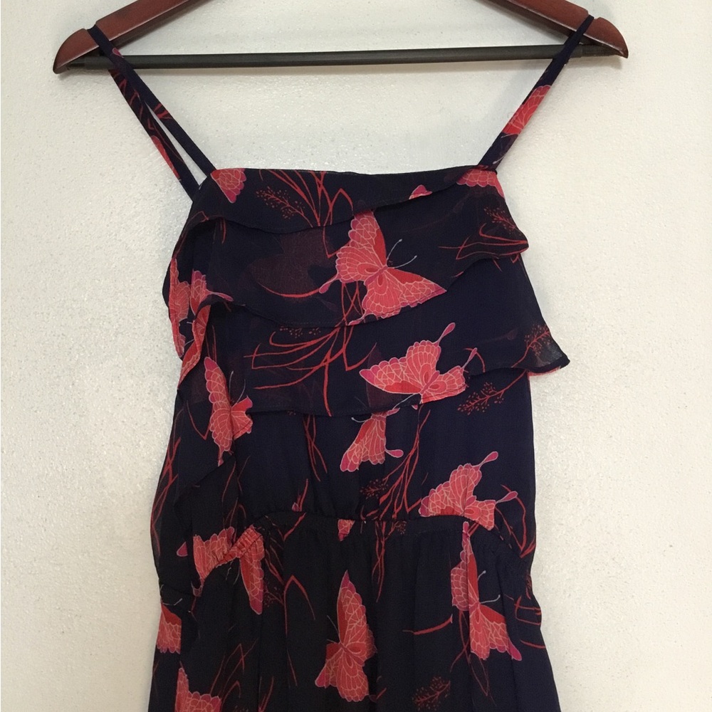 Express Navy Floral Butterfly Print Maxi Dress - Picture 3 of 8